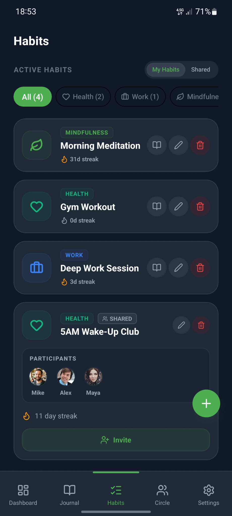 Circle App Habit Tracker